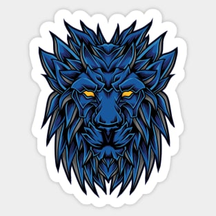 blue lion head Sticker